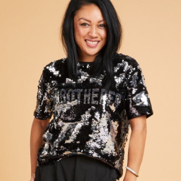 Serena Unbothered Reversible Sequin Tee Size XL - Picture 3 of 8